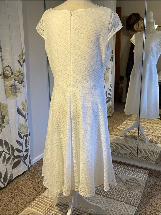 Anne Klein White Eyelet Midi Dress - Picture 5 of 9